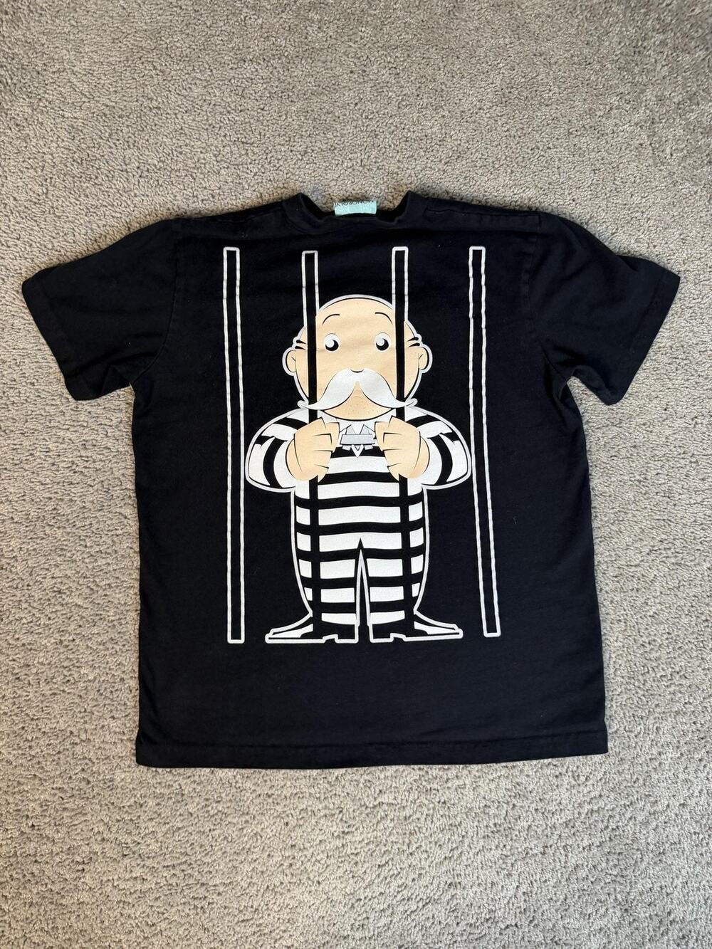 MONOPOLY X SHOE PALACE Shirt Mens S Black Rich Uncle Pennybags Go To Jail